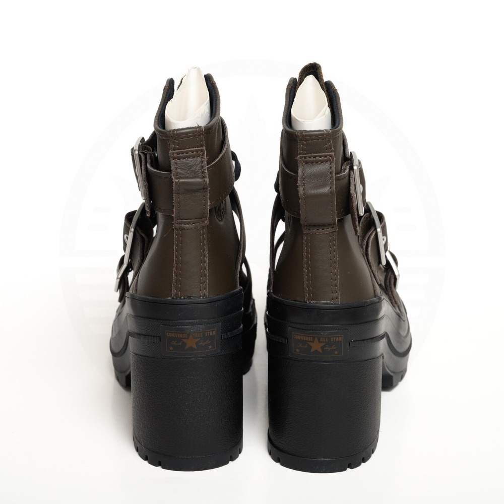Converse Chuck 70 De Luxe Heel Women's Sz 7 Leather & Buckles Platform Boots NIB - Picture 8 of 14